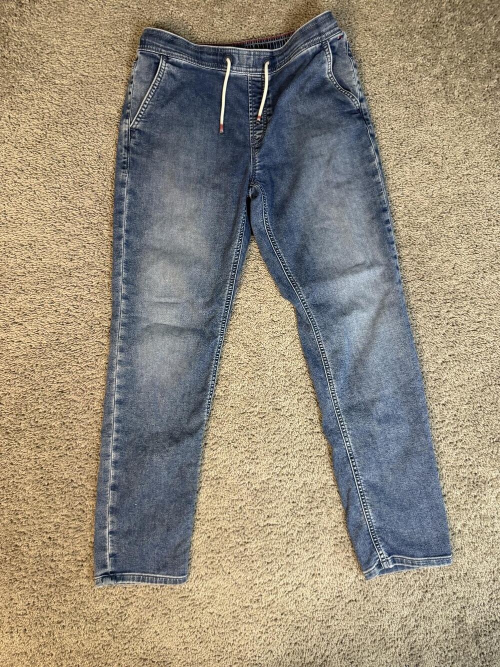 Tommy Hilfiger Jeans Girls 16 Blue Tapered Drawstring Elastic Waist Denim